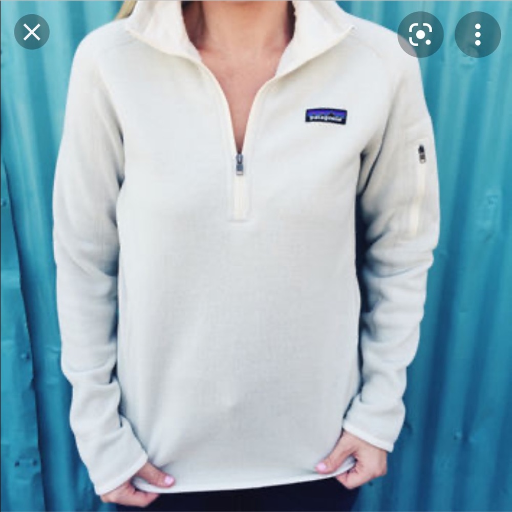 Patagonia Cream Quarter-Zip Sweater